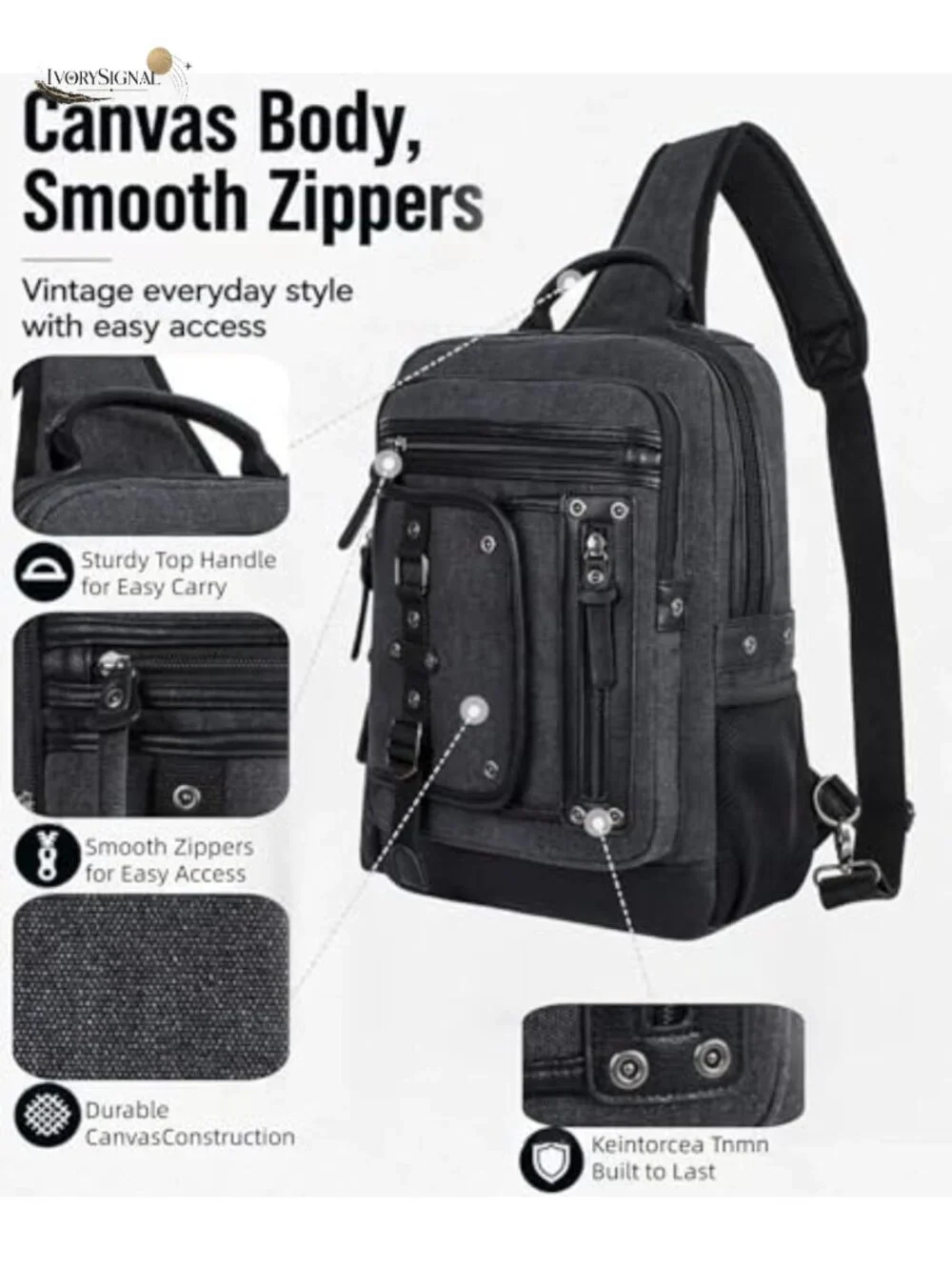 Canvas Laptop Messenger Bag Men Retro Crossbody Sling